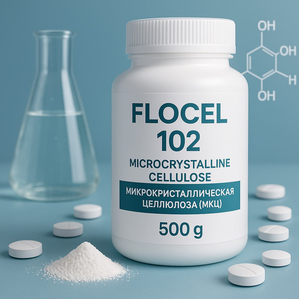 FLOCEL 102 / Микрокристаллическая целлюлоза (МКЦ) — универсальный наполнитель и связующее для фармацевтики и пищевой промышленности.